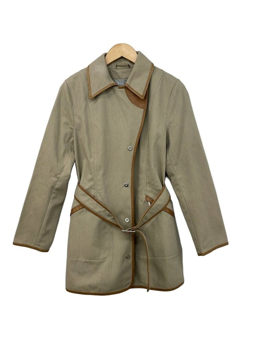 Max Mara Coat M Beige Light Brown 42
